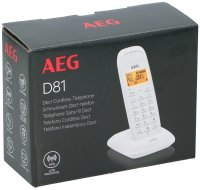 AEG Voxtel D81 DECT-Telefon wei&szlig; | Schnurlos mit Freisprechfunktion, Ladestation und Netzteil