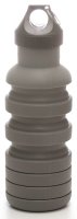 Silikon-Trinkflasche (700ml), grau | Faltbar, BPA frei - FDA genehmigt, Kunststoffverschluss