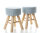2x ARTI CASA Design-Hocker zartblau | Handgefertigt, rustikale Gestelle aus Echtholz | 40cm hoch