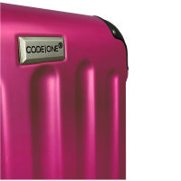 CODE|ONE&reg; Trolley + Beautycase | Gl&auml;nzend, 3-fach Zahlenschloss, Hartschale Raspberry Pink