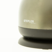 STEPLER Wasserkocher Retro-Design | Tee- und Fl&ouml;tenkessel | &Uuml;berhitzungsschutz | Rostfreier Edelstahl (SILVER GRAY)
