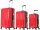 3er Hartschalen-Trolleyset rot | Dehnfalte f&uuml;r mehr Volumen, 360&deg;-Doppel-Leichtlaufrollen